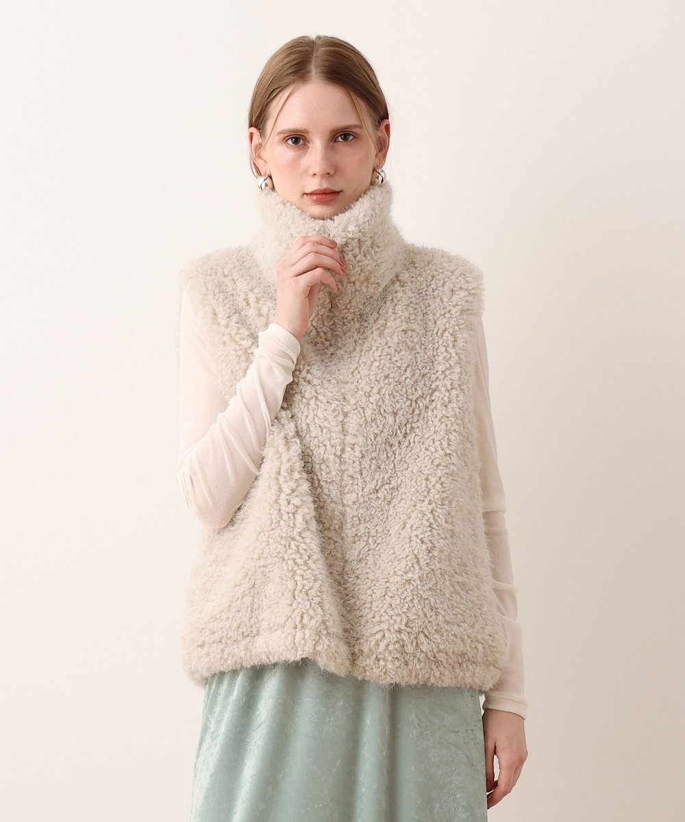 allureville フェイクカシミヤスタンドジレ グレージュ (15)