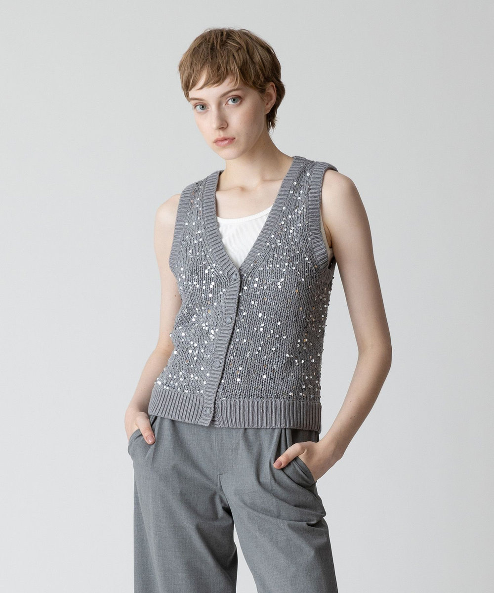 スパンコールニットジレ|allureville OFFICIAL SITE / ONLINE SHOP