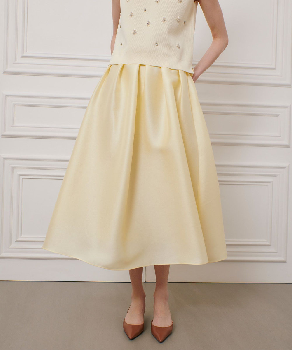 美品】ゴーシュ ウールアルパカツイル プリーツスカート ゴーシュ