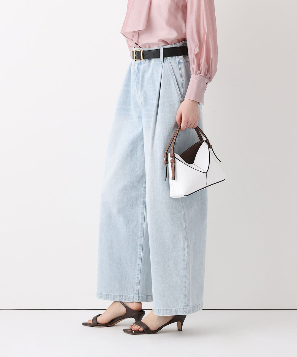 allureville ブリーチデニムワイドレッグパンツ ライトブルー (62)