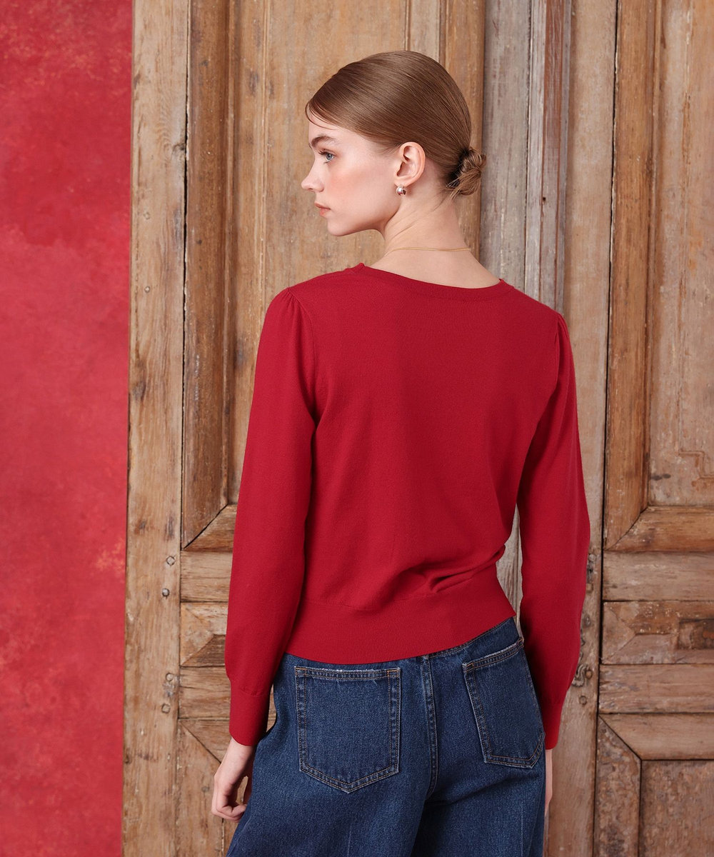 LOULOU WILLOUGHBY バッスルドレーププルオーバー レッド (43)