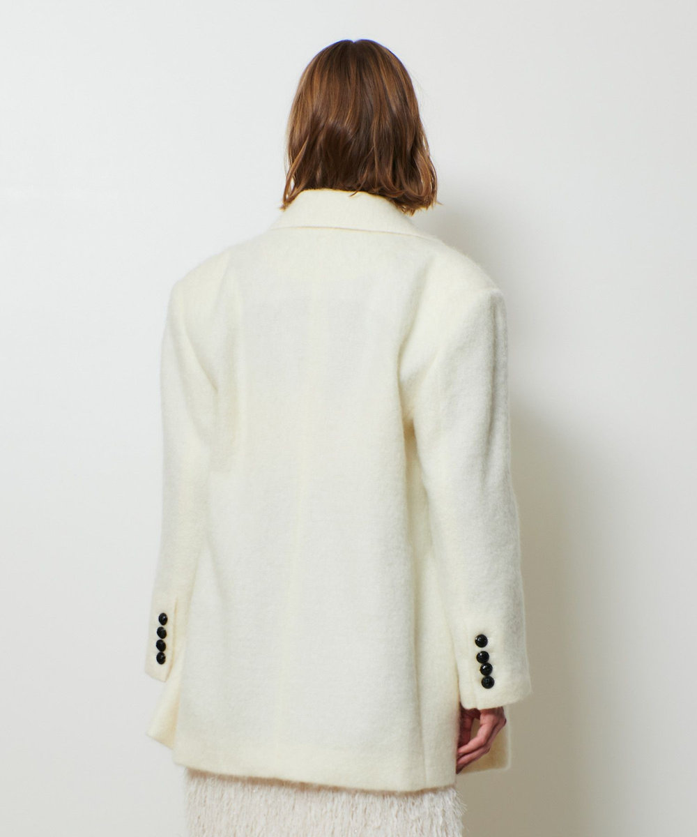 allureville シャギーハーフコート オフホワイト (02)