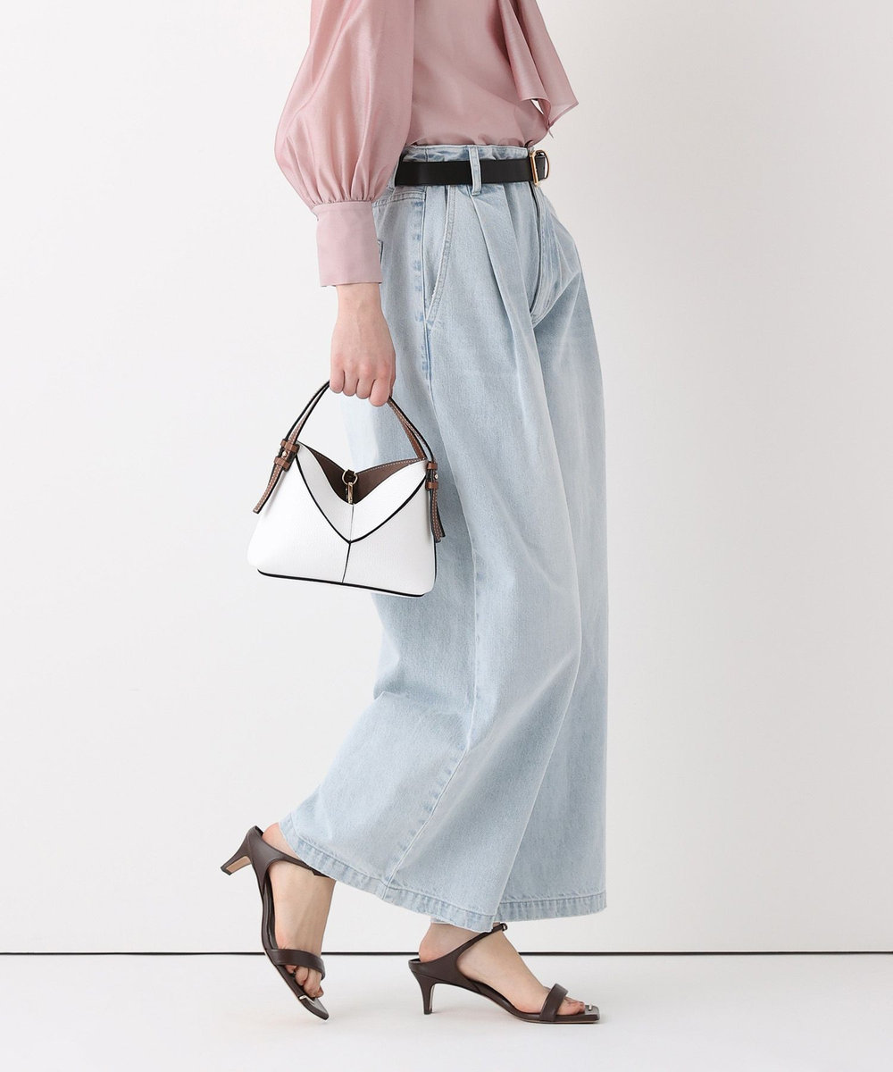 allureville ブリーチデニムワイドレッグパンツ ライトブルー (62)