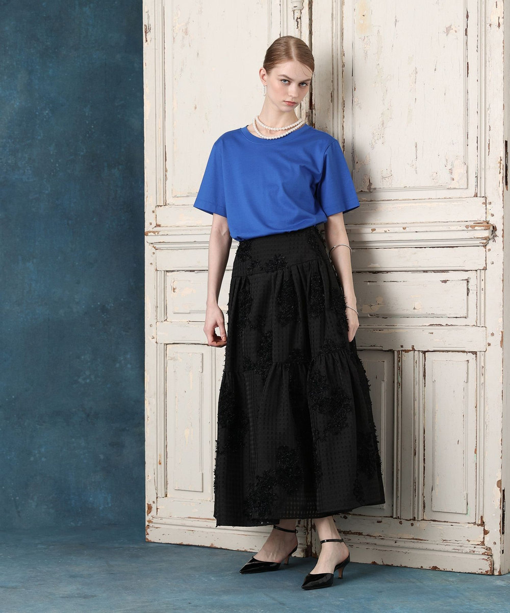 LOULOU WILLOUGHBY パールネックレスＴシャツ ブルー (61)
