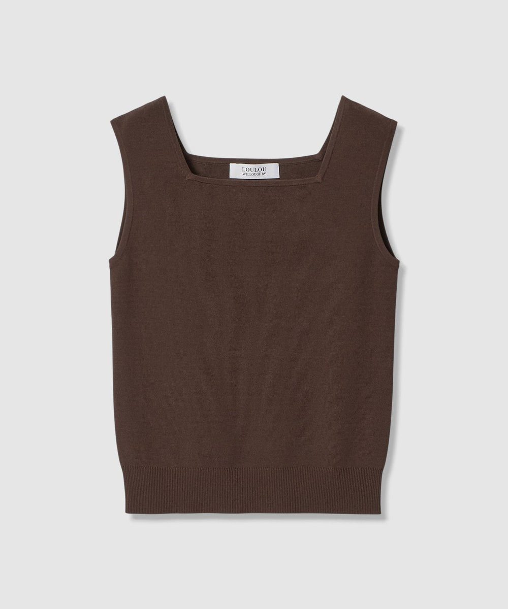 LOULOU WILLOUGHBY 【LOULOU WILLOUGHBY】スクエアタンクトップ モカ (85)