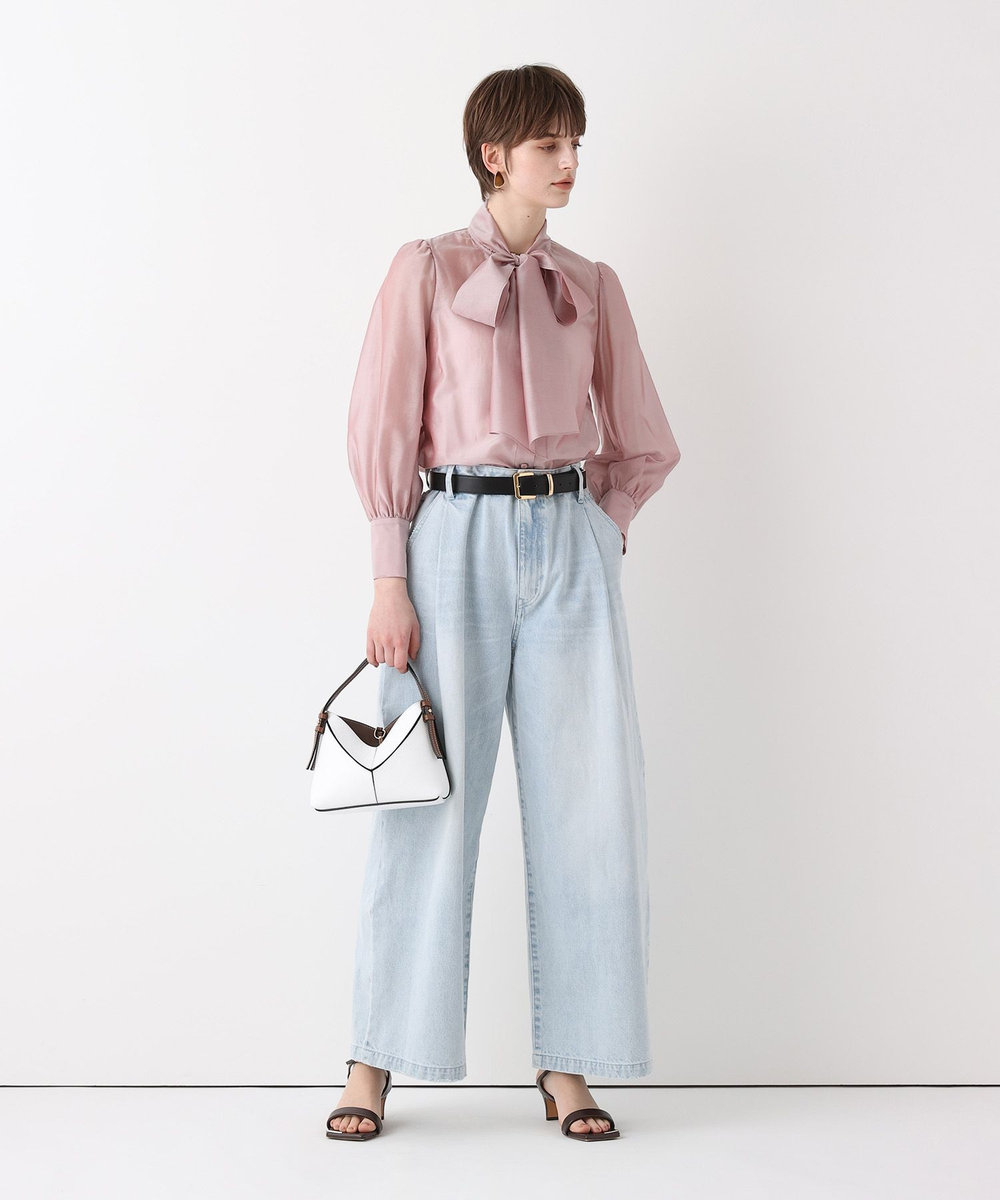 allureville ブリーチデニムワイドレッグパンツ ライトブルー (62)