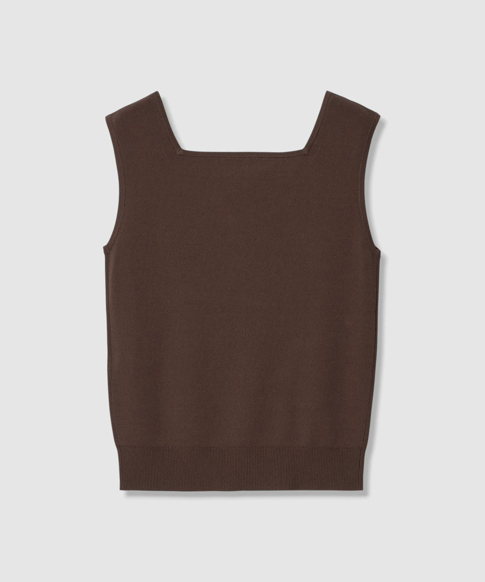 LOULOU WILLOUGHBY 【LOULOU WILLOUGHBY】スクエアタンクトップ モカ (85)