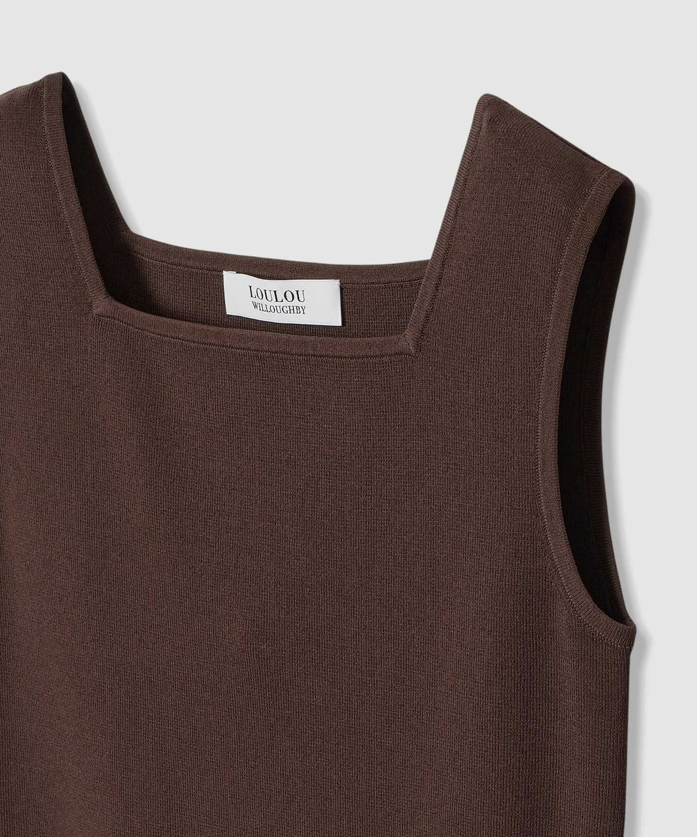 LOULOU WILLOUGHBY 【LOULOU WILLOUGHBY】スクエアタンクトップ モカ (85)