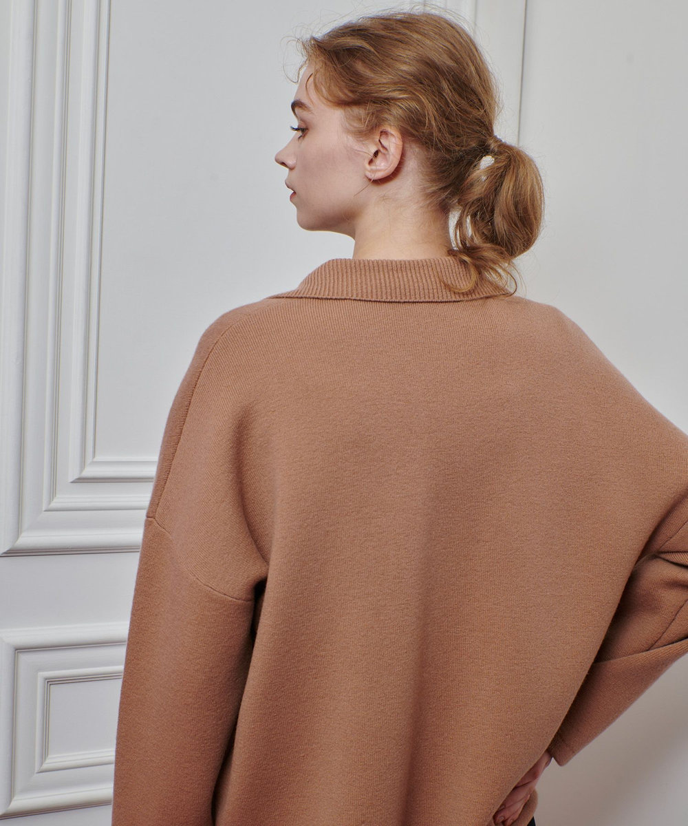 LOULOU WILLOUGHBY ファー衿ニットショートコート ベージュ (11)