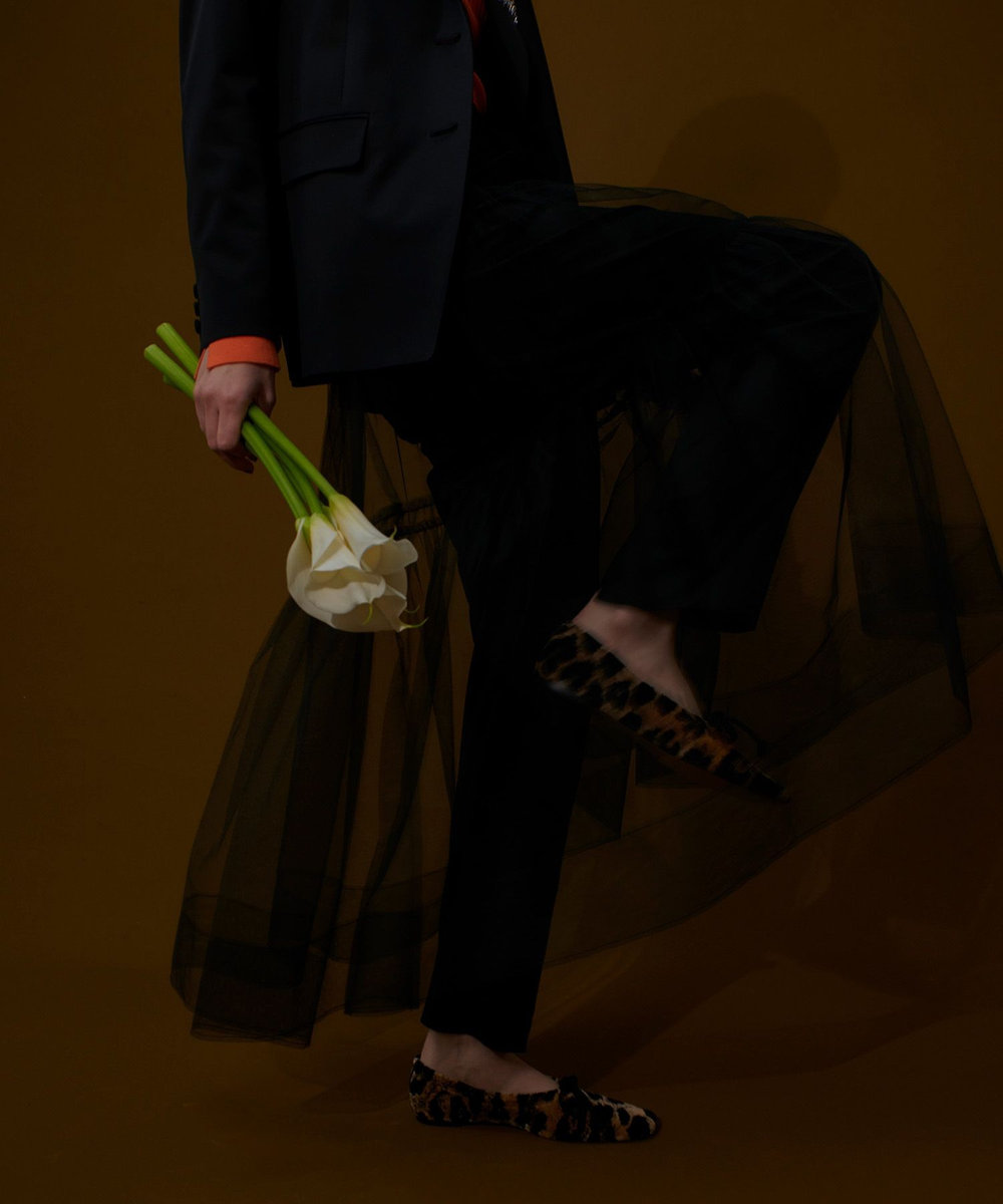 allureville クロップドテーパードパンツ ブラック (95)