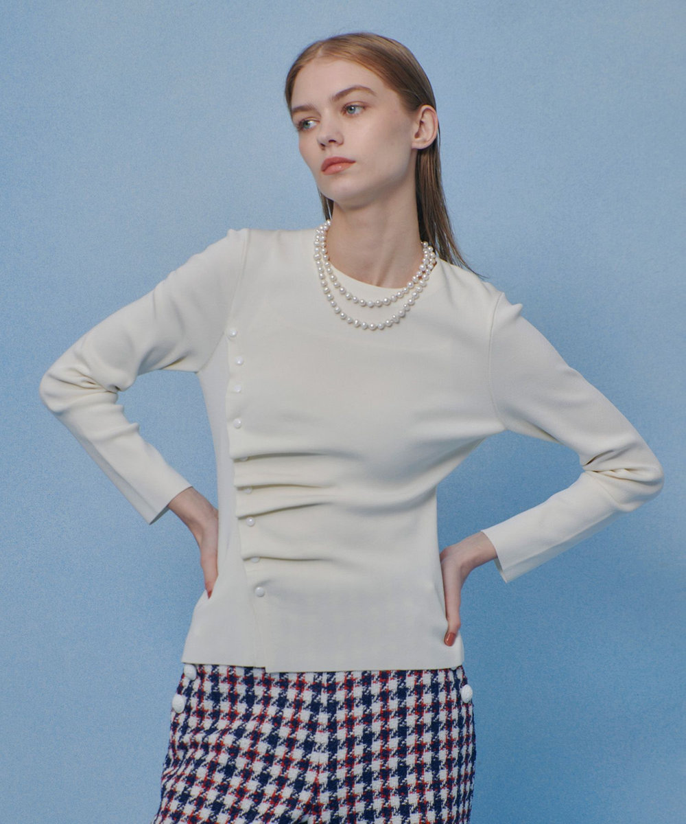 LOULOU WILLOUGHBY 【LOULOU WILLOUGHBY】ドレープアシメプルオーバー オフホワイト (02)