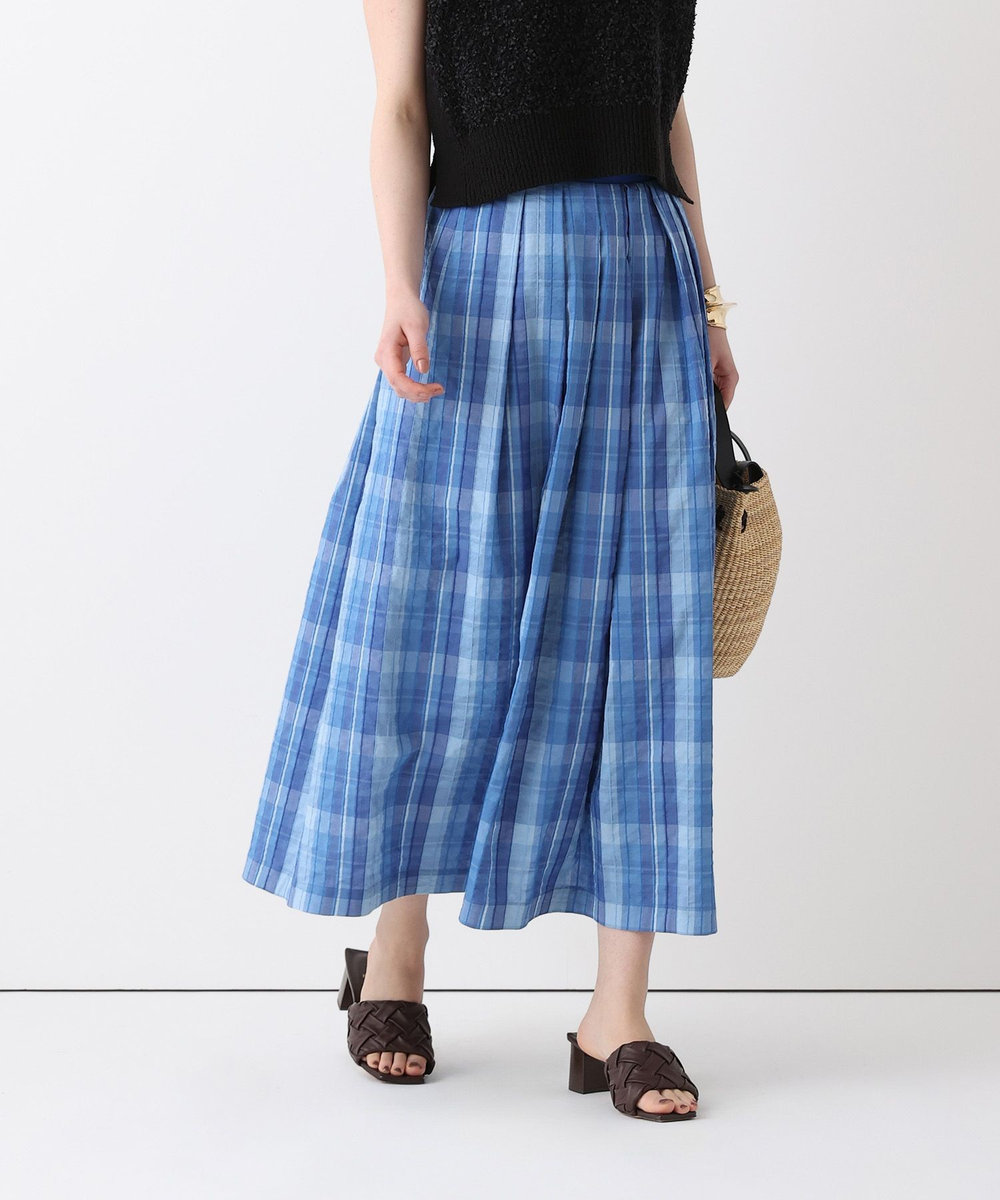 allureville オンブレーチェックタックスカート ブルー (61)