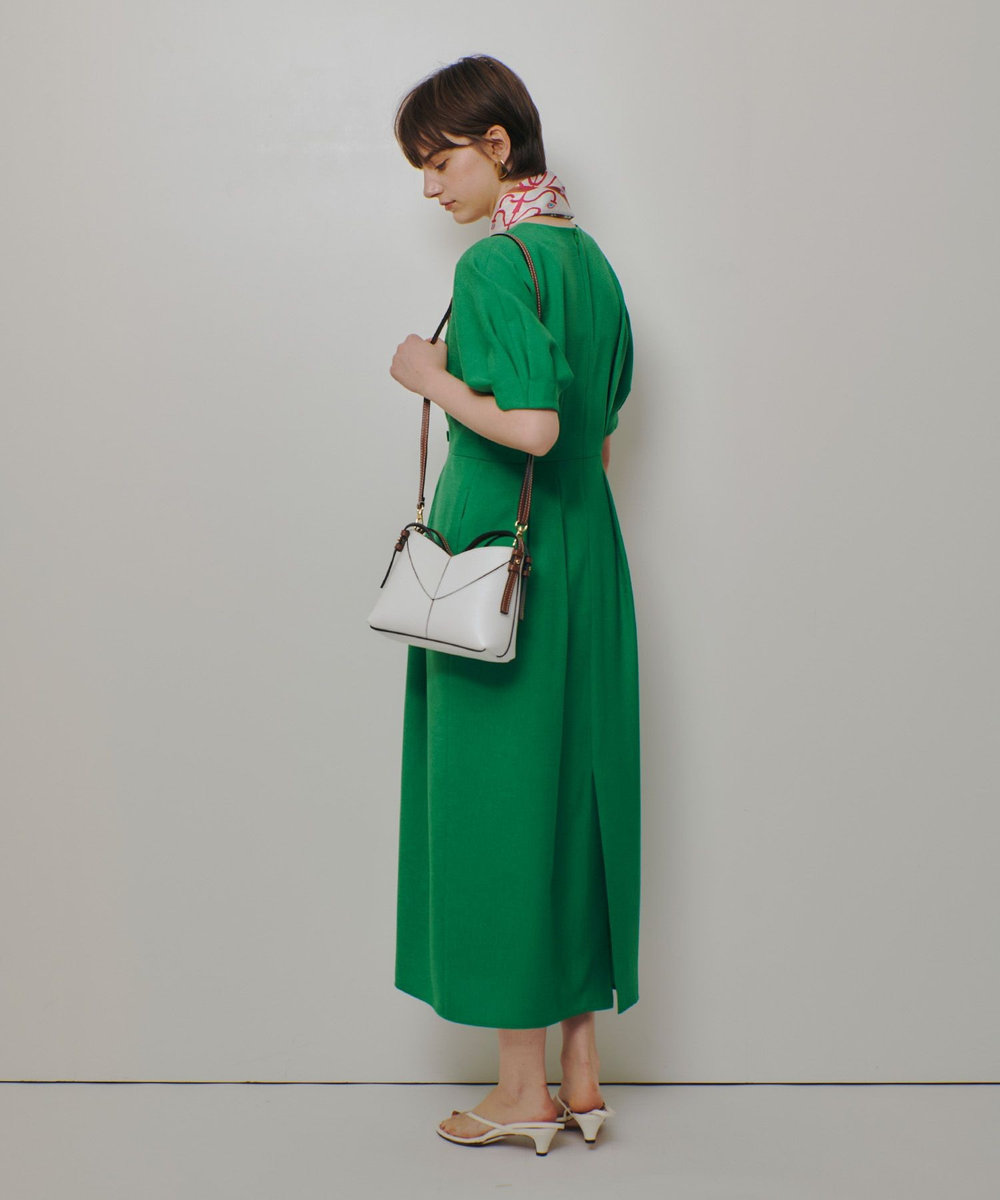 allureville リネンライクタッキングワンピース グリーン (71)