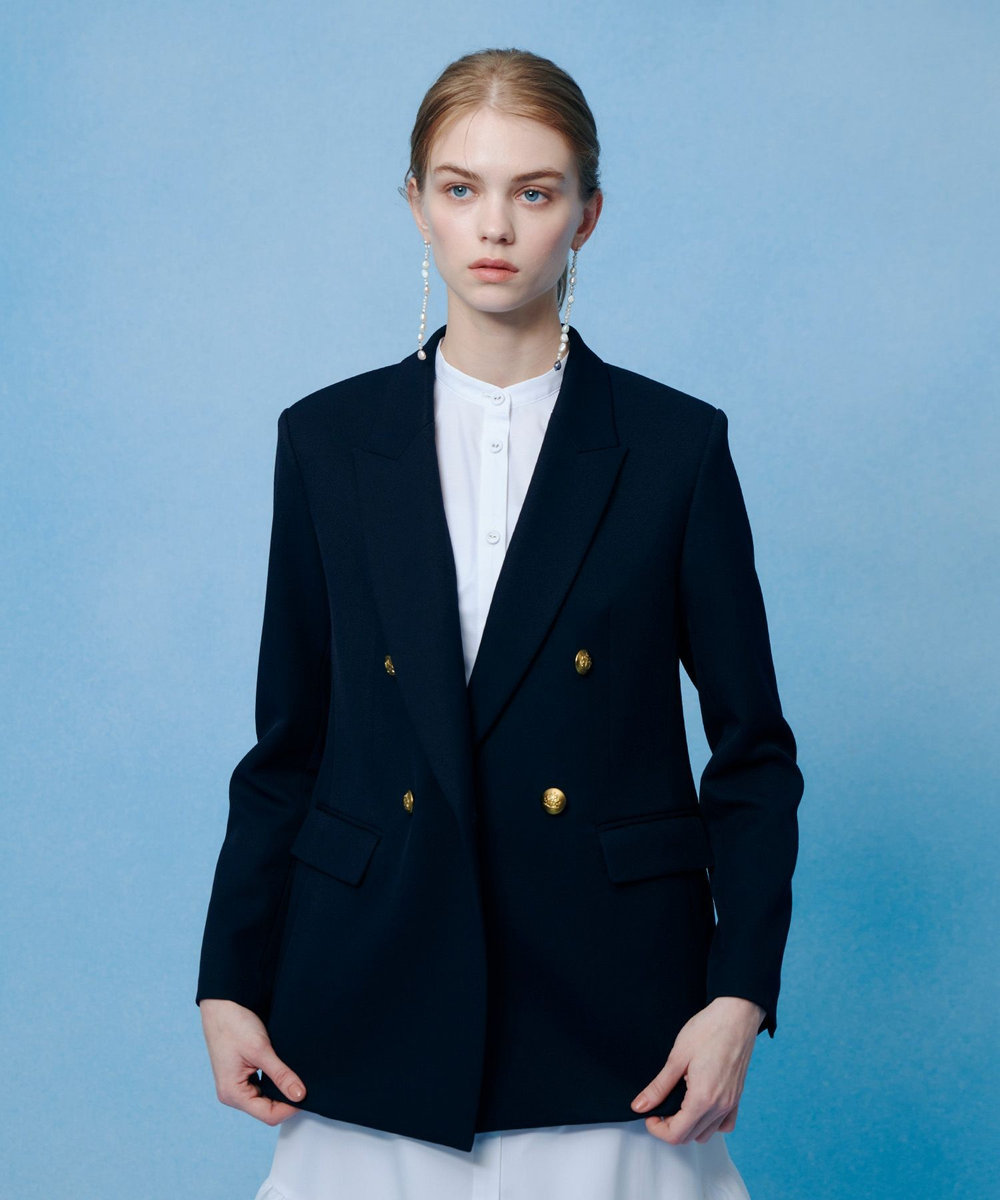 LOULOU WILLOUGHBY 【LOULOU WILLOUGHBY】ポリドビーダブルジャケット ネイビー (65)