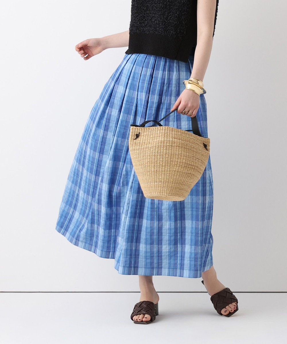 allureville オンブレーチェックタックスカート ブルー (61)