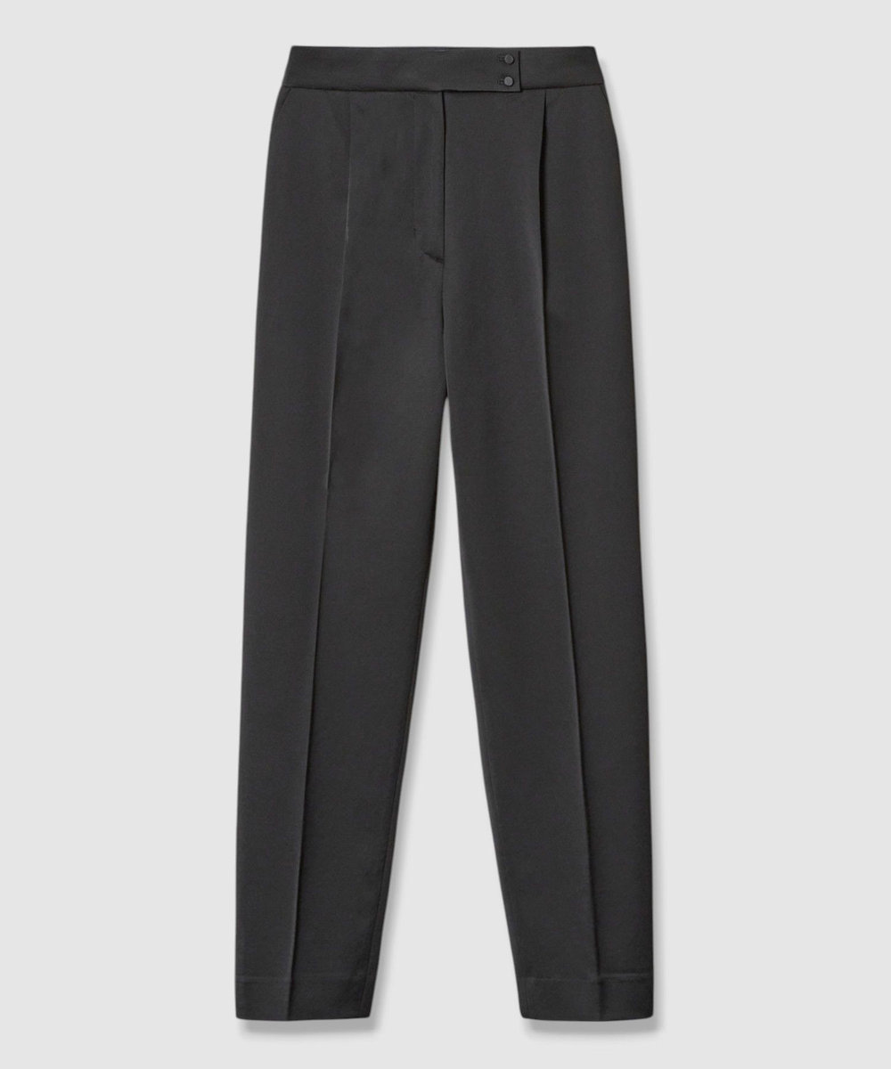 allureville クロップドテーパードパンツ ブラック (95)