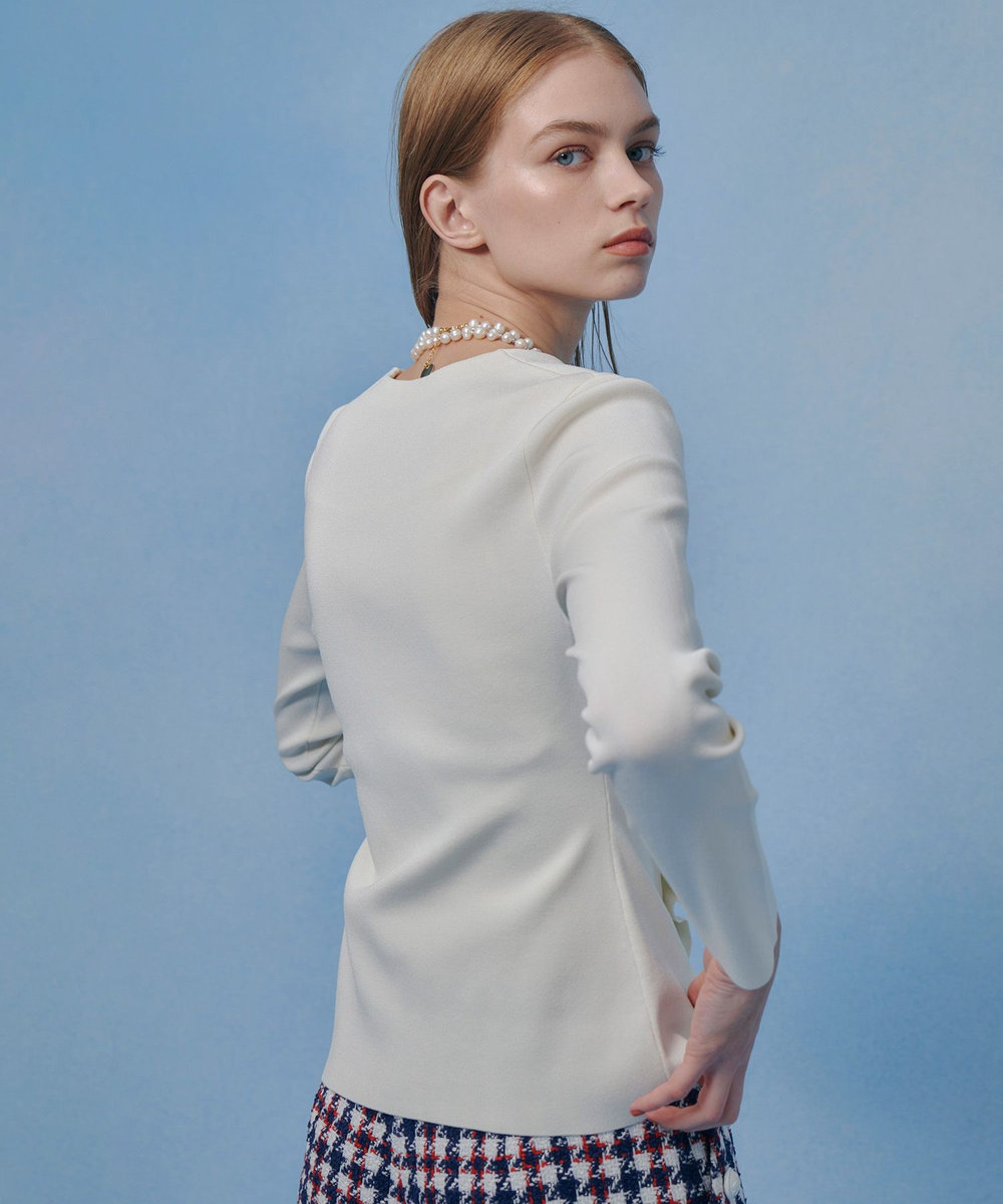 LOULOU WILLOUGHBY 【LOULOU WILLOUGHBY】ドレープアシメプルオーバー オフホワイト (02)