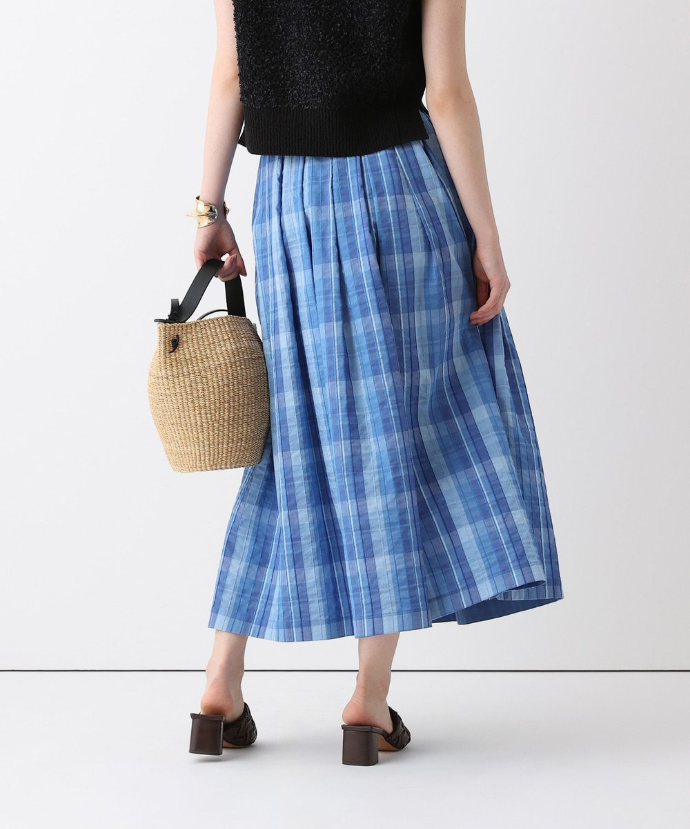 allureville オンブレーチェックタックスカート ブルー (61)