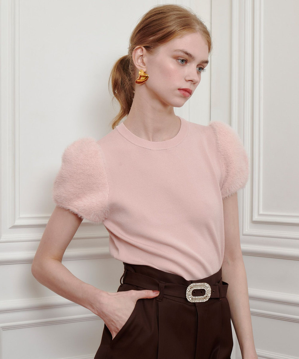 LOULOU WILLOUGHBY WEB限定【LOULOU WILLOUGHBY】フェザースリーブプルオーバー ライトピンク (42)