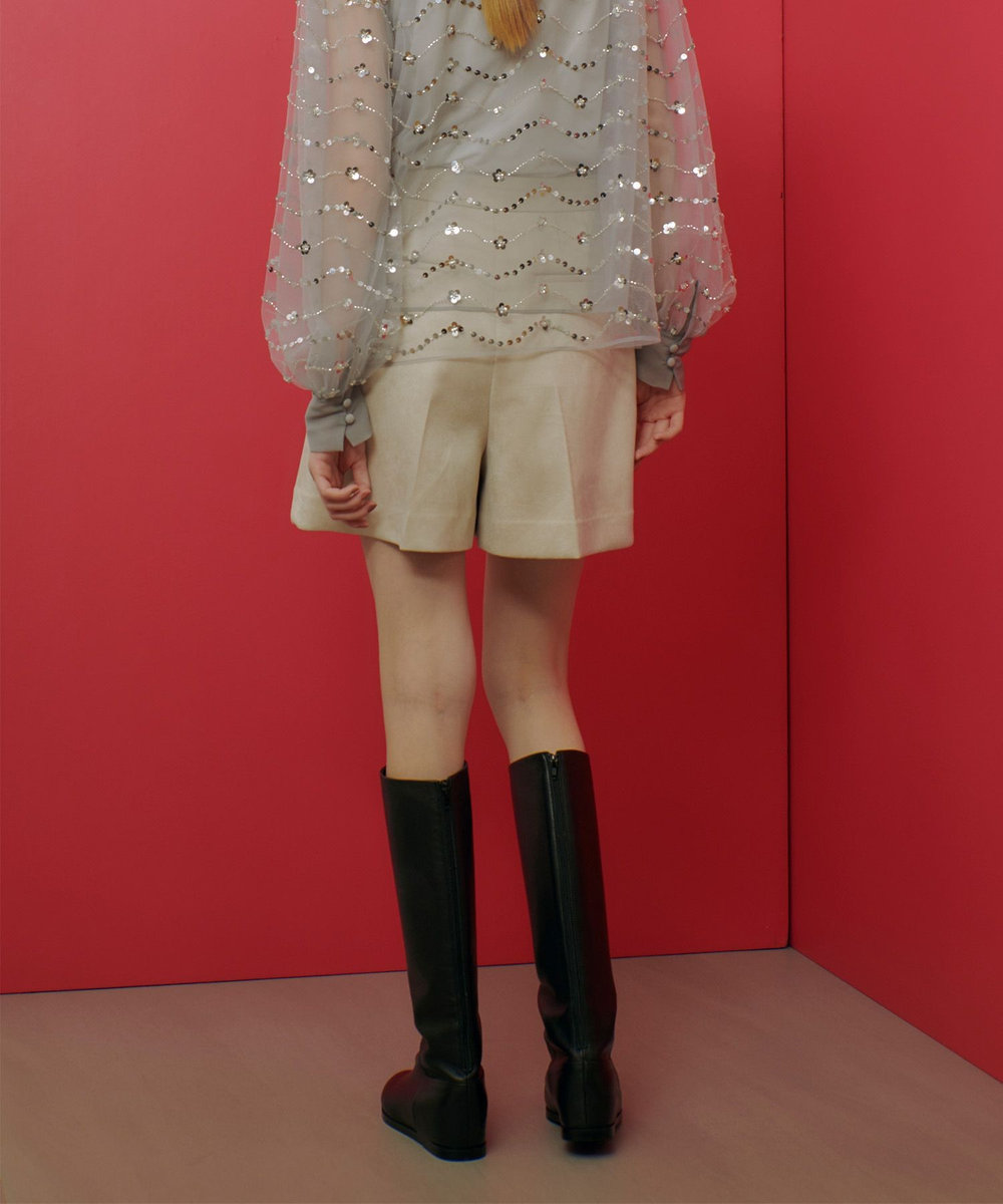 LOULOU WILLOUGHBY 【LOULOU WILLOUGHBY】ダンボールスエードショートパンツ ベージュ (11)