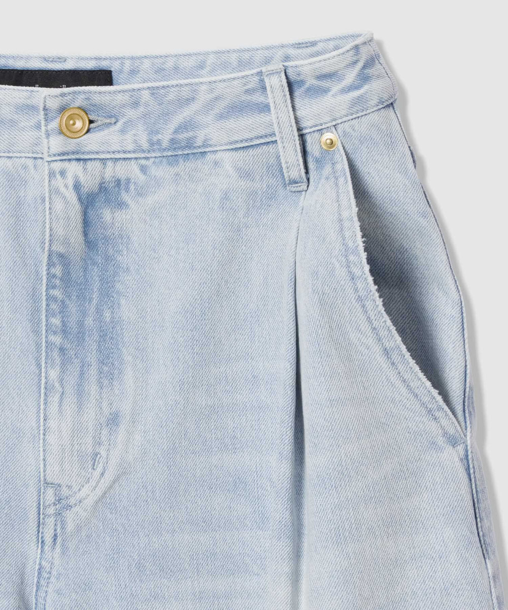 allureville ブリーチデニムワイドレッグパンツ ライトブルー (62)
