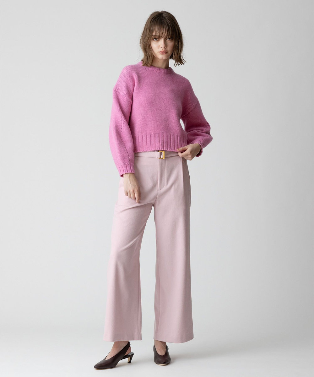 allureville ウールライクフランネルヨークレスパンツ ピンク (41)