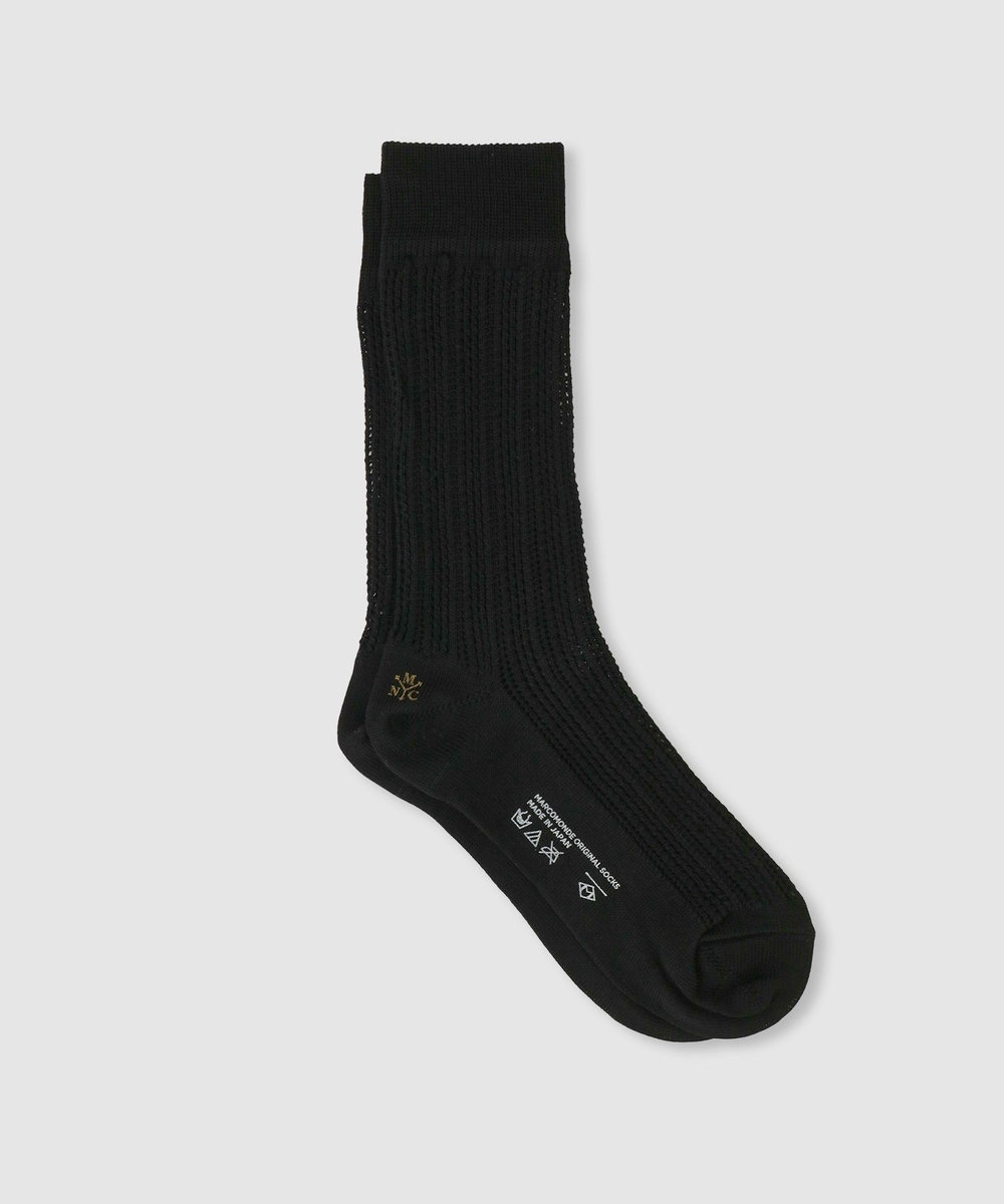 buying 【MARCOMONDE(マルコモンド)】EYELET SOCKS ブラック (95)