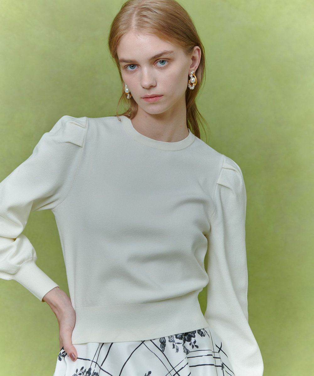 LOULOU WILLOUGHBY 【LOULOU WILLOUGHBY】フラワー衿付プルオーバー オフホワイト (02)