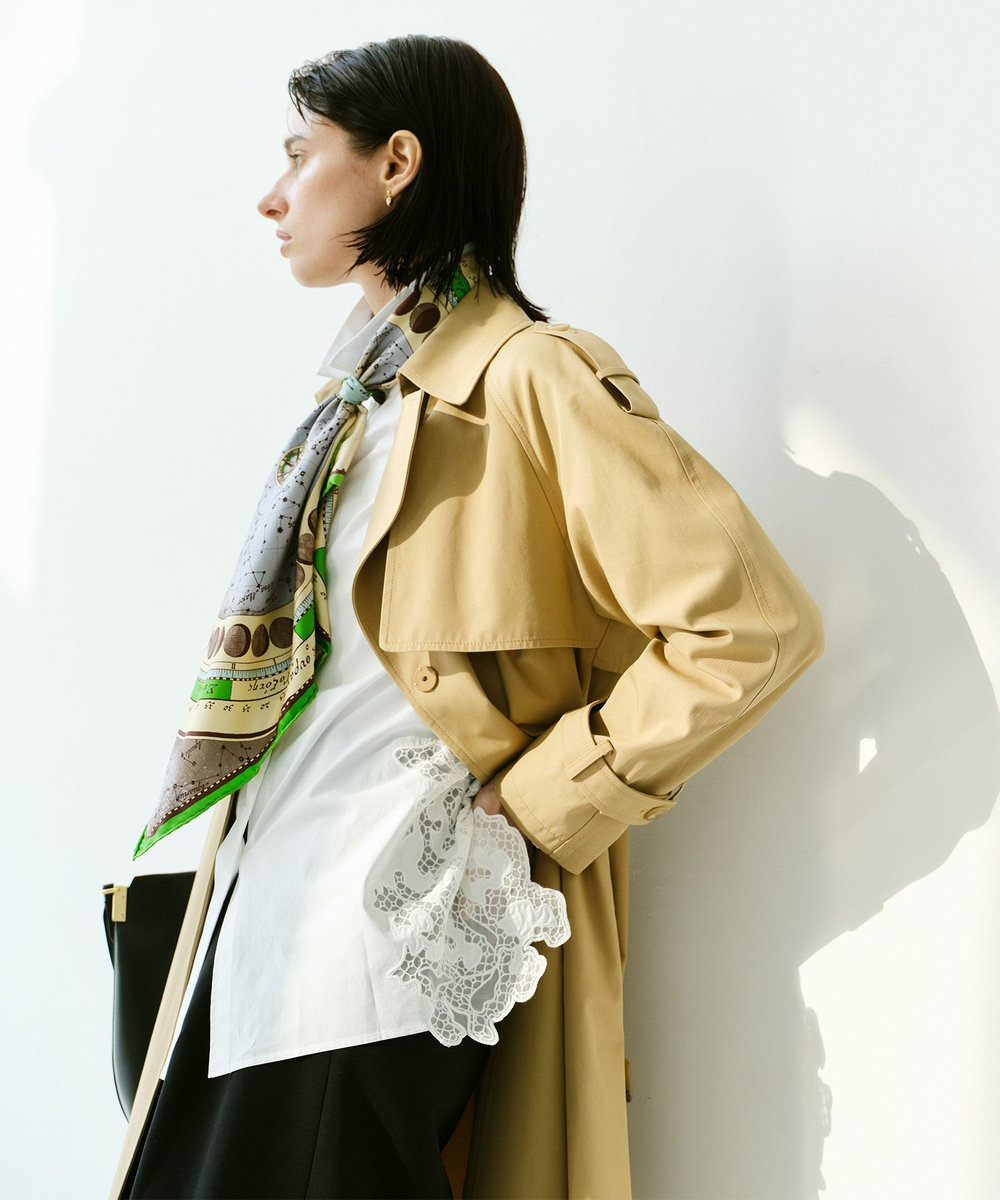 allureville キョウネンツイルトレンチコート ベージュ (11)