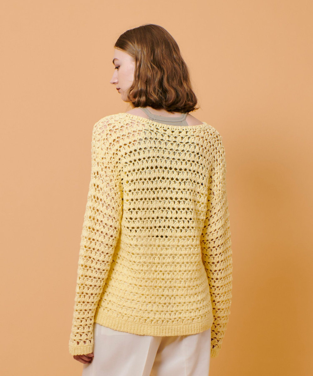 allureville テープヤーンハンドニットプルオーバー イエロー (21)