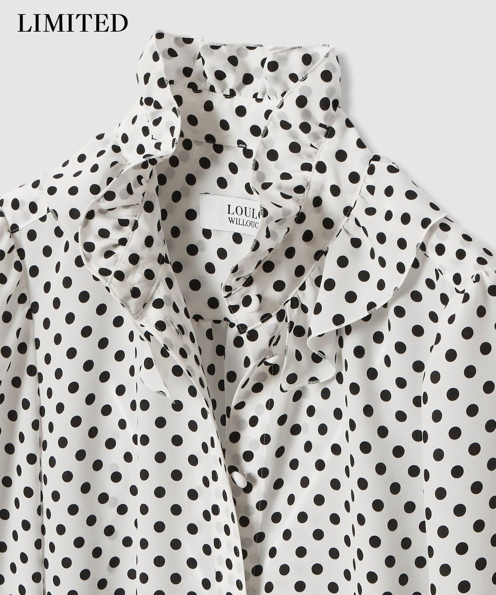 LOULOU WILLOUGHBY ◇【LOULOU WILLOUGHBY】デシンドットフリルボウタイブラウス オフホワイト (02)