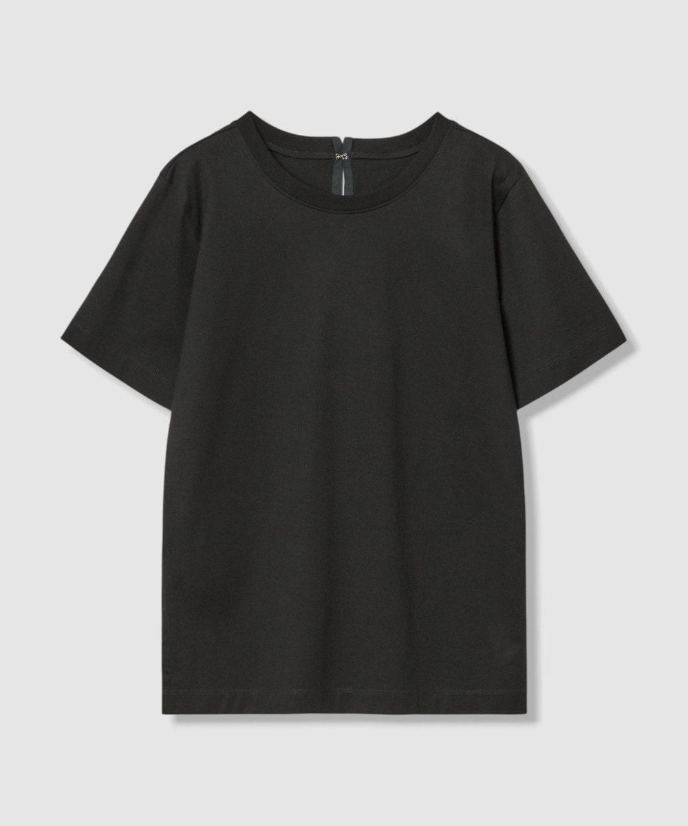 LOULOU WILLOUGHBY パールネックレスＴシャツ ブラック (95)