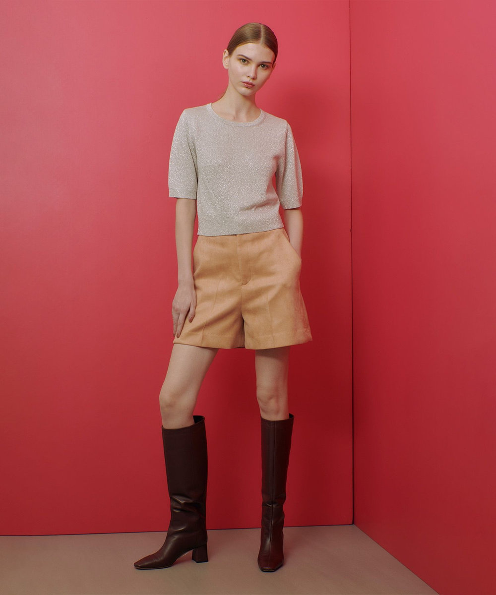 LOULOU WILLOUGHBY 【LOULOU WILLOUGHBY】ダンボールスエードショートパンツ ピンク (41)