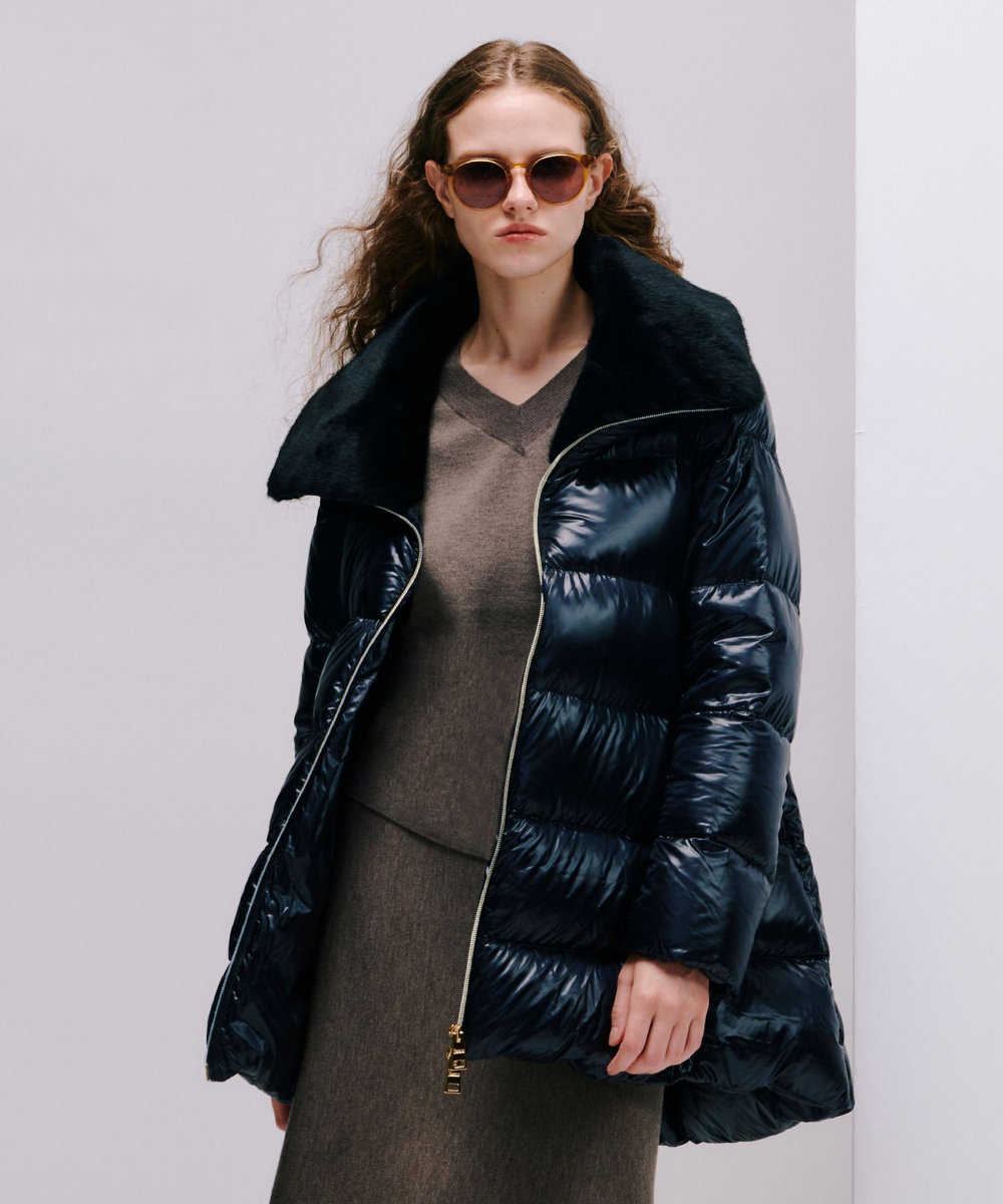 HERNO(ヘルノ－)】 FUR CALLAR MIDDLE DOWN|allureville OFFICIAL SITE