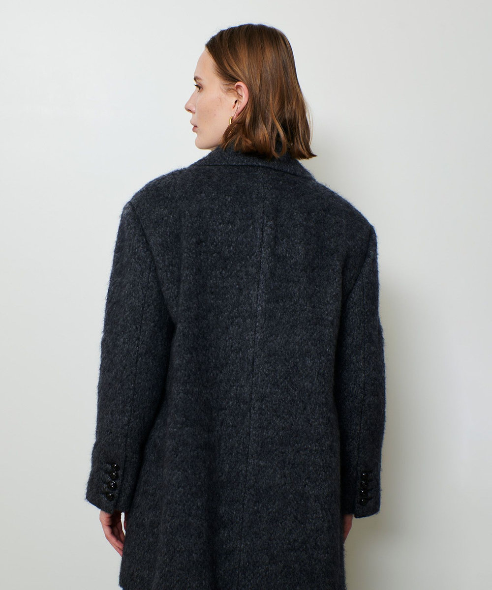 allureville シャギーハーフコート チャコールグレー (94)