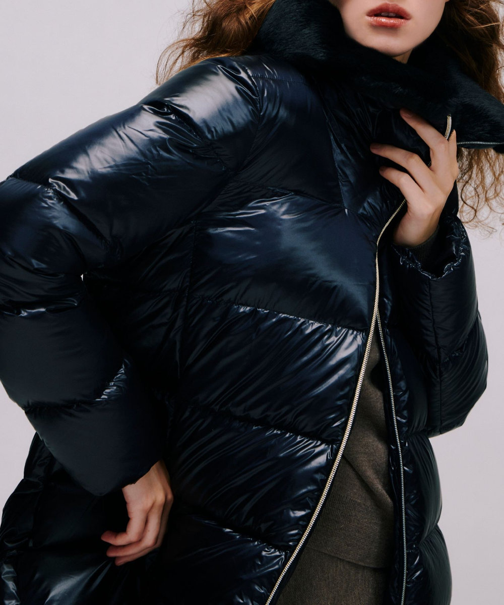 buying 【HERNO(ヘルノ－)】 FUR CALLAR MIDDLE DOWN ブラック (95)