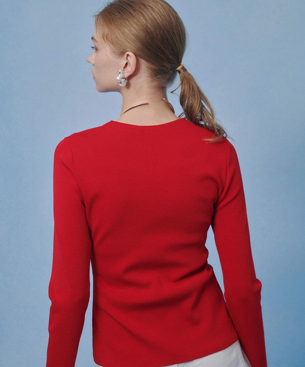 LOULOU WILLOUGHBY 【LOULOU WILLOUGHBY】ドレープアシメプルオーバー レッド (43)