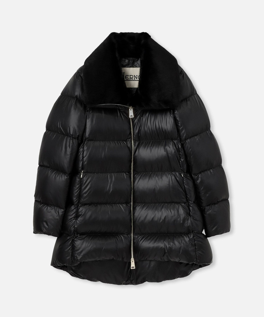buying 【HERNO(ヘルノ－)】 FUR CALLAR MIDDLE DOWN ブラック (95)