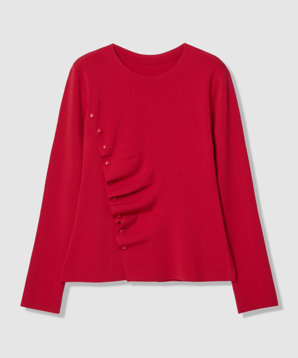 LOULOU WILLOUGHBY 【LOULOU WILLOUGHBY】ドレープアシメプルオーバー レッド (43)