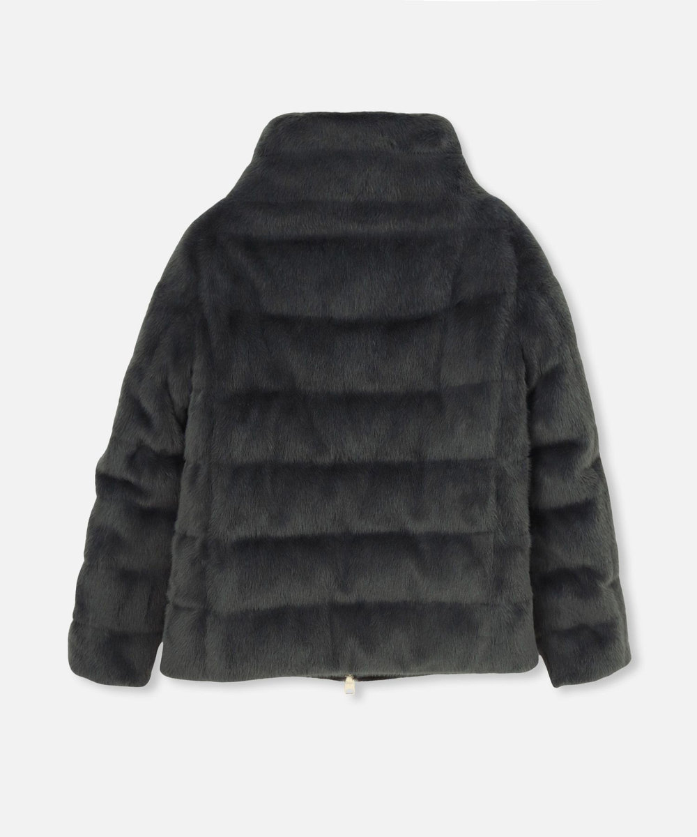 buying 【HERNO(ヘルノ－)】 HIGH COLLAR SHORT FUR DOWN ブラック (99)