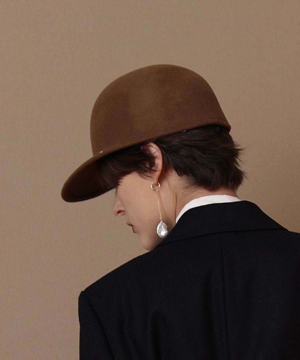 allureville ウールスタッズジョッキーキャップ キャメル (84)