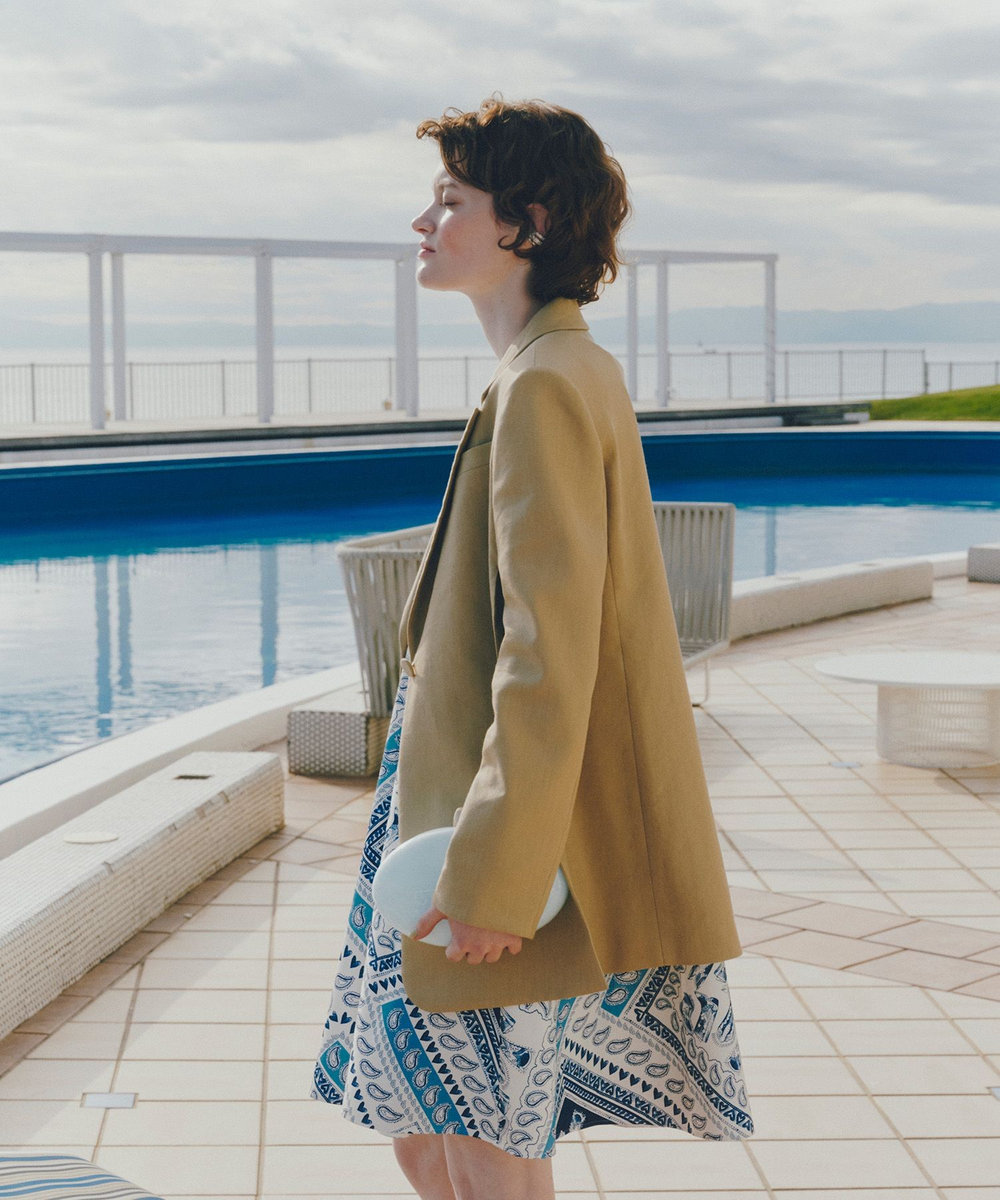 LOULOU WILLOUGHBY 【LOULOU WILLOUGHBY】ウエスタンスカーフプリントホルターネックワンピース ブルー (61)