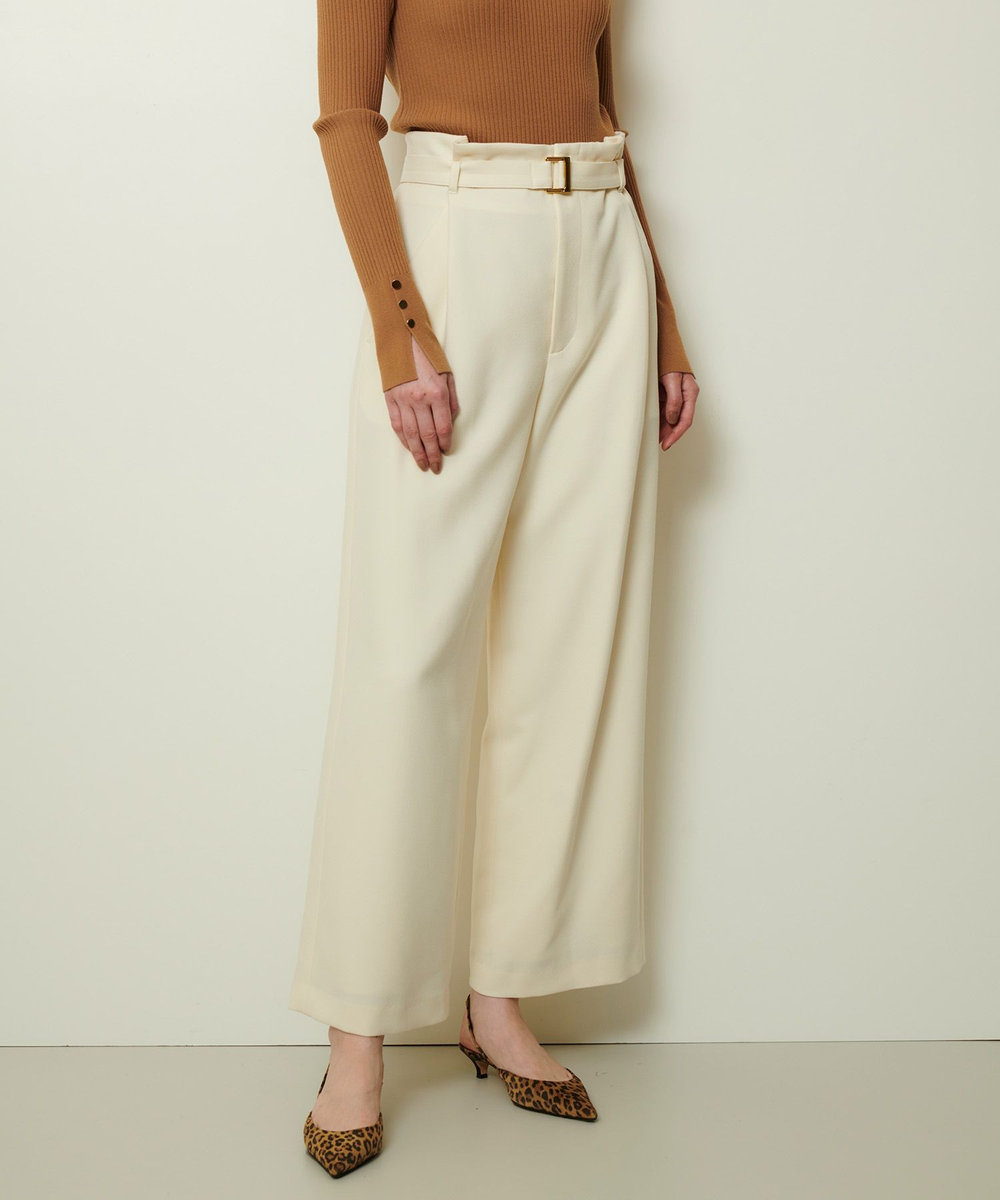 allureville ウールライクフランネルヨークレスパンツ オフホワイト (02)