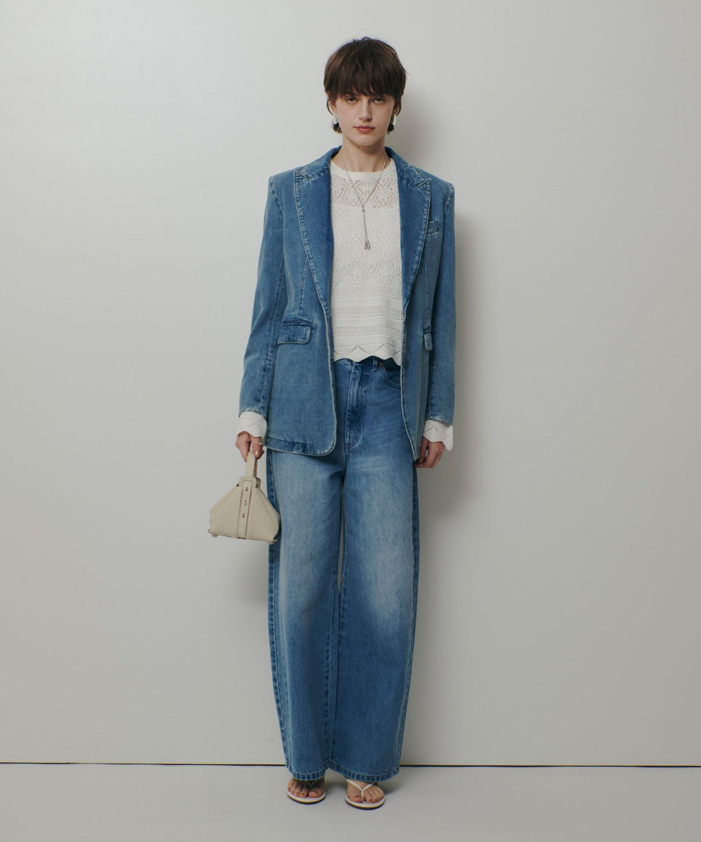 allureville デニムシングルジャケット ブルー (61)