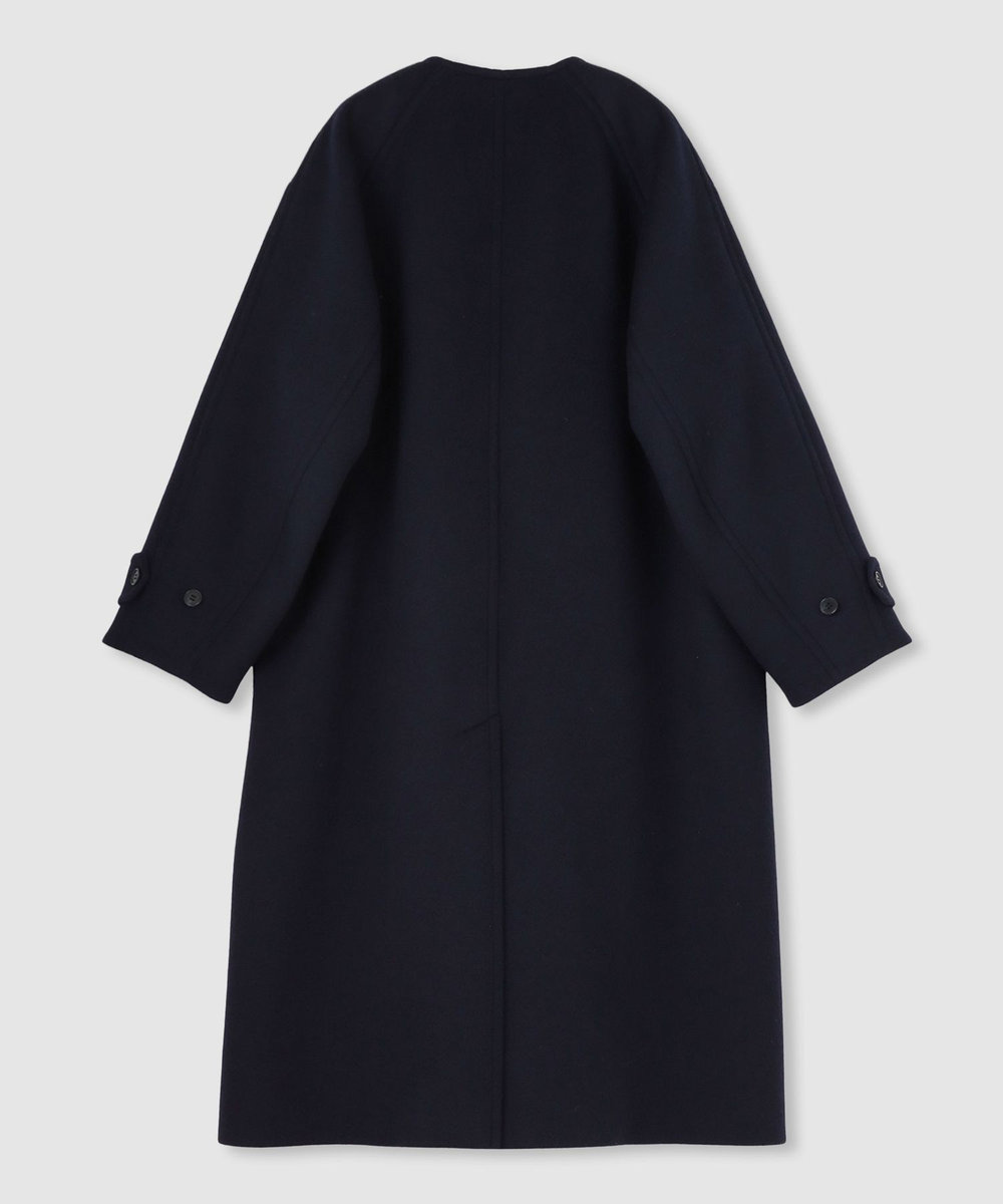 allureville Wビーバーノーカラーコクーンコート ネイビー (65)