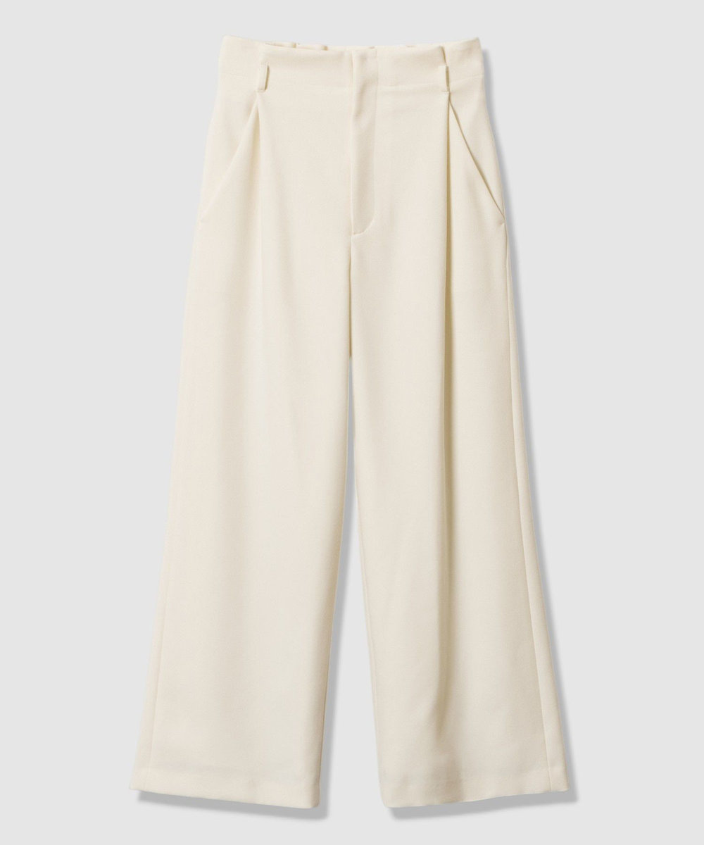 allureville ウールライクフランネルヨークレスパンツ オフホワイト (02)