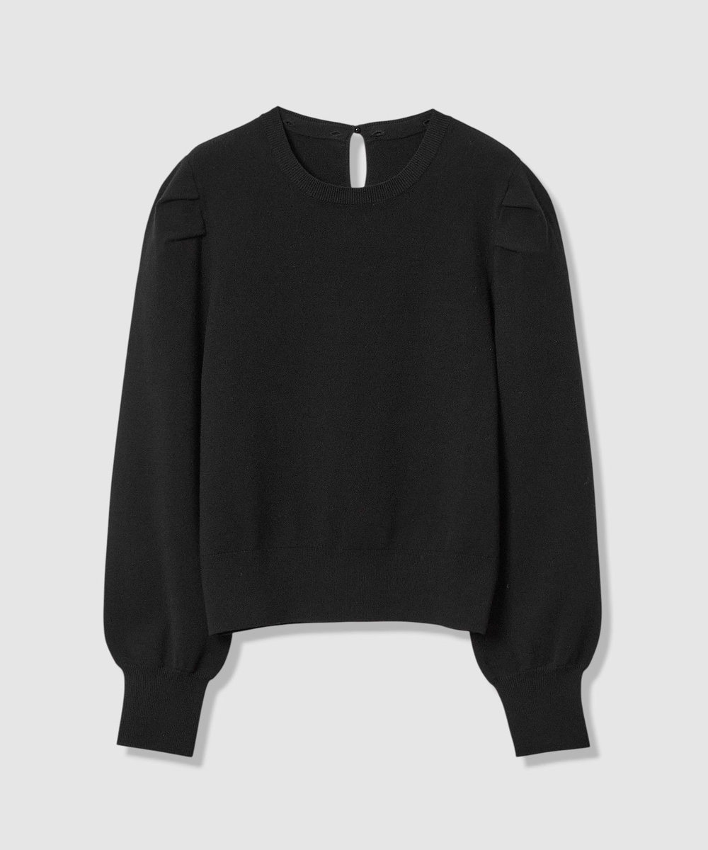 LOULOU WILLOUGHBY 【LOULOU WILLOUGHBY】フラワー衿付プルオーバー ブラック (95)