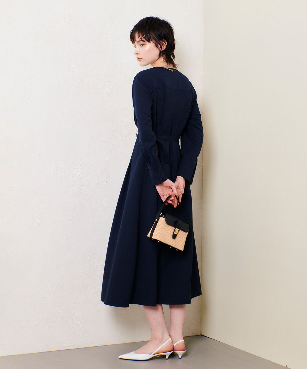allureville Ｖネックタックワンピース ネイビー (65)