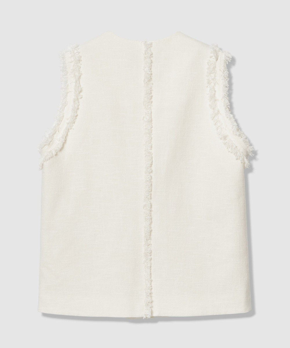 allureville ミックスツイードフレアジレ オフホワイト (02)