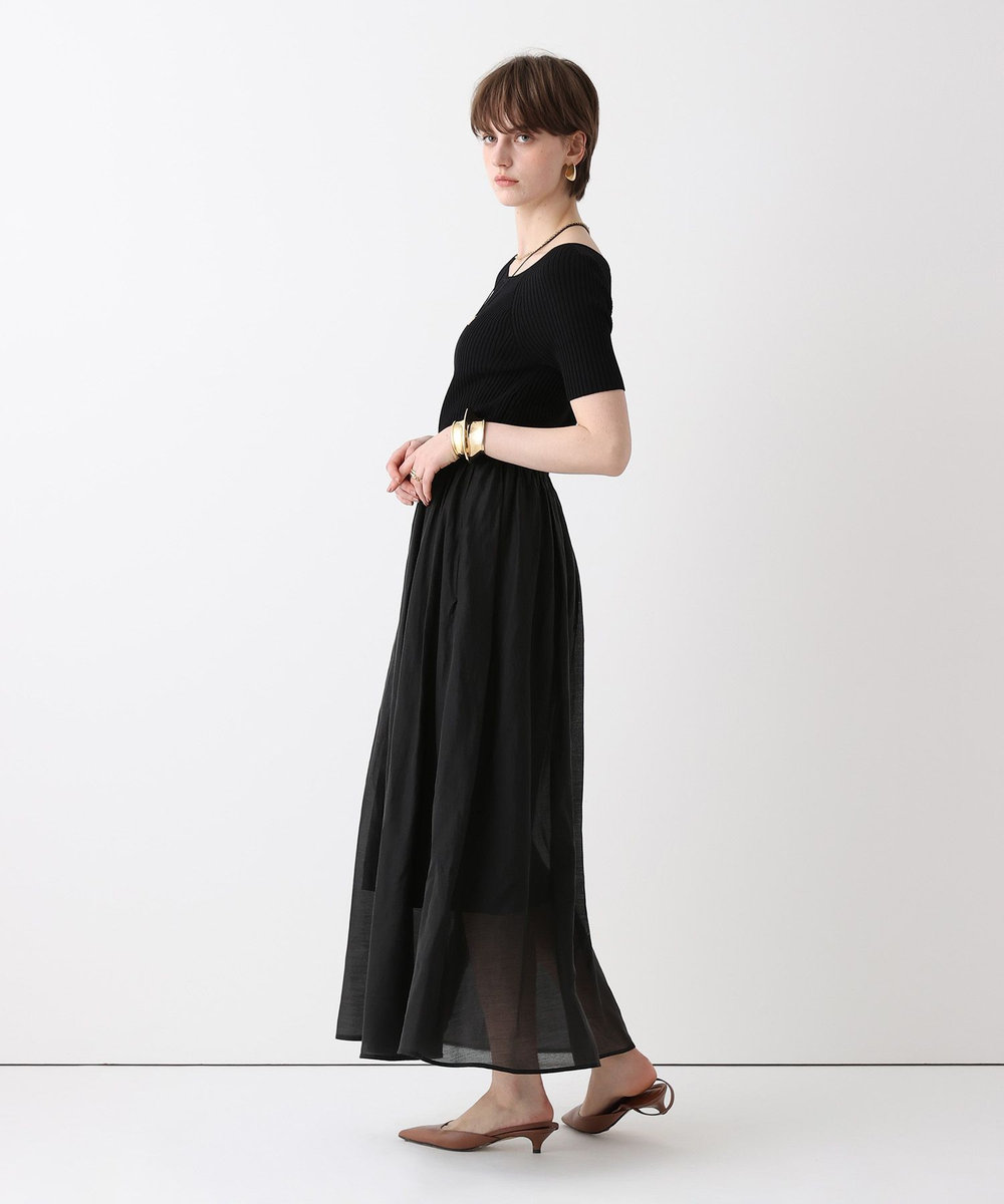 allureville ニットコンビシアオーガンワンピース ブラック (95)